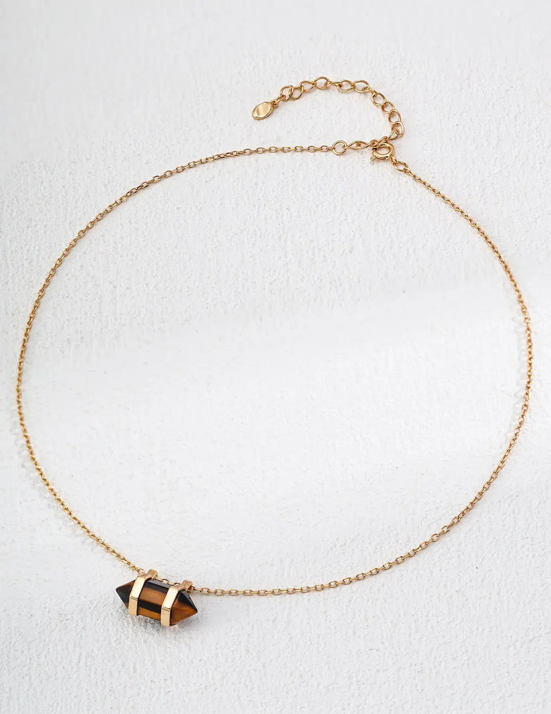 Tiger’s Eye Wishing Necklace, gold gemstone pendant – Anais&Aimee UK