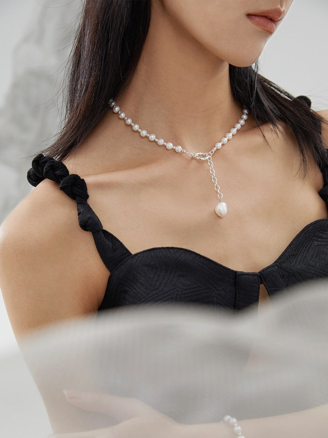 Chester Pearl Drop Silver Necklace Pendant