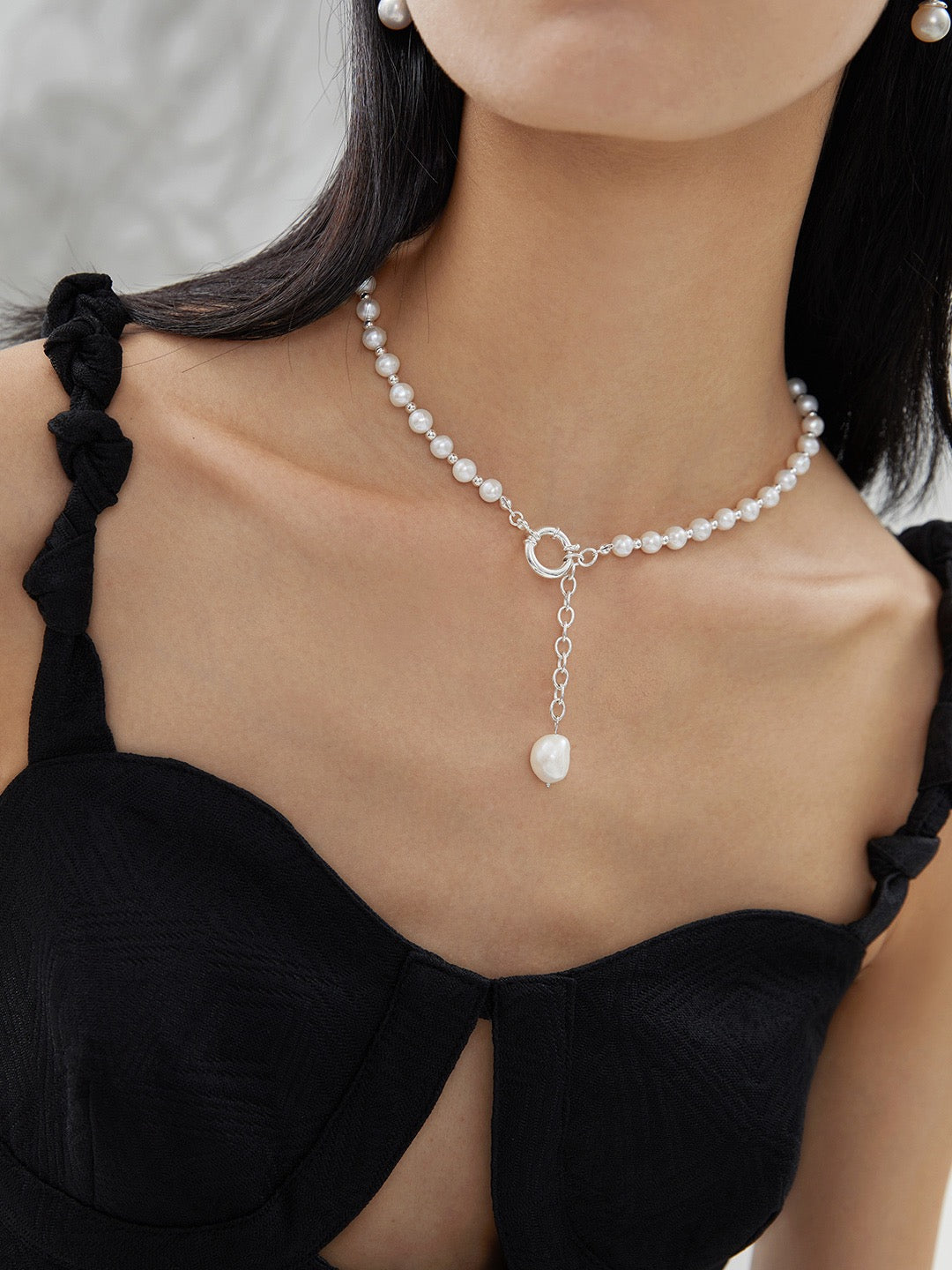 Chester Pearl Drop Silver Necklace Pendant