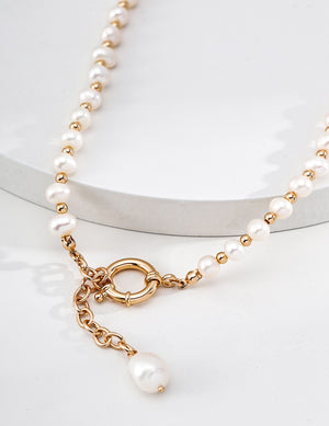 Chester Pearl Drop Gold Necklace Pendant