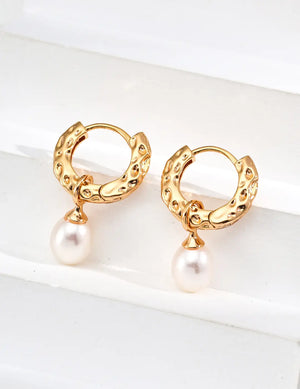 S925 vintage hoop earrings with detachable freshwater pearls – UK