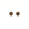 Anais & Aimee Classic Tiger's Eye Stud Earrings featuring genuine tiger's eye gemstones set in a luxurious gold-plated design. Perfect for adding a touch of elegance and sophistication to any outfit.