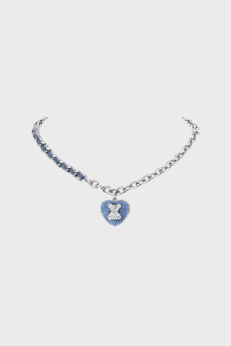 Denim Heart Sterling Silver Nacklace