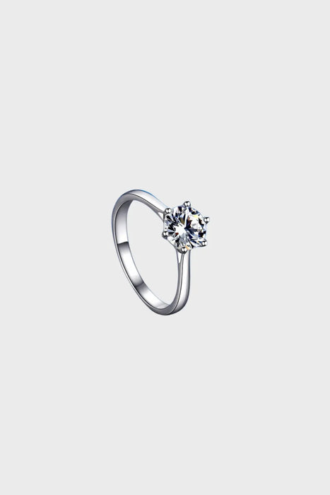 Close-up shot of the Elysian Moissanite Ring, a perfect diamond alternative with unmatched sparkle and sustainability. Best ethical jewellery in the UK