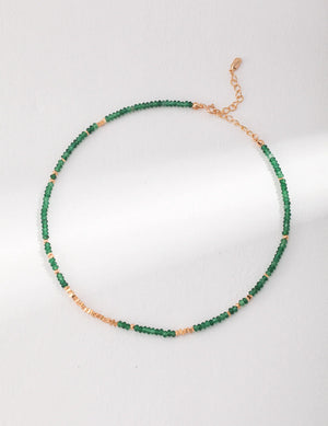 Verdant Emerald Beaded Choker Chain - Anais&Aimee