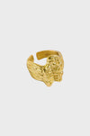 Organic, textured gold statement ring by Anaïs & Aimee, featuring an abstract, wavy design inspired by natural forms.