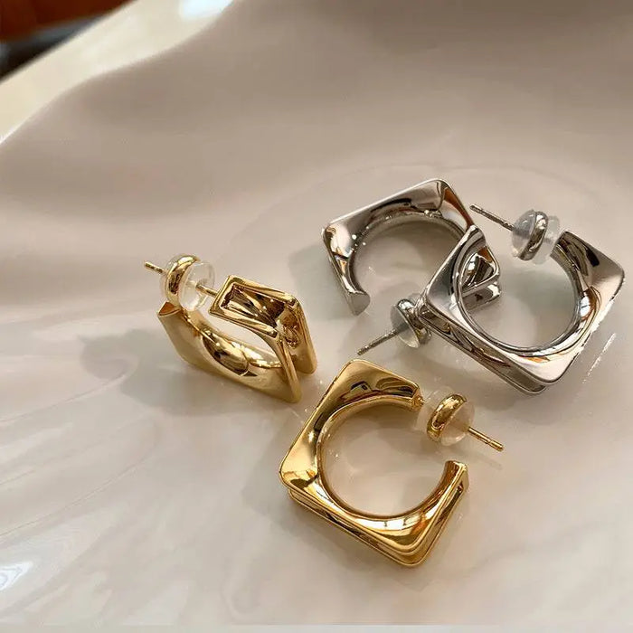 Eva Hoop Earrings-SIde_view_Gold_Plates_Silver_Plate by Anais & Aimee