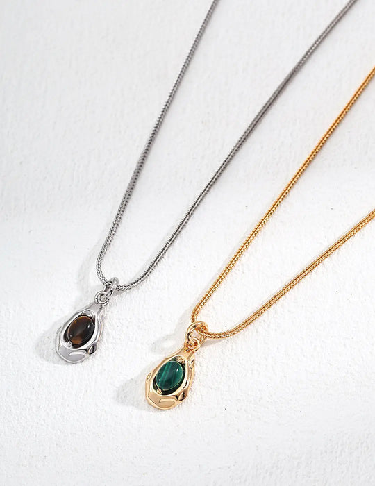 Elegant Tiger's Eye gemstone necklace from Anaïs & Aimee's Lille collection, designed for UK jewelry lovers seeking timeless sophistication.