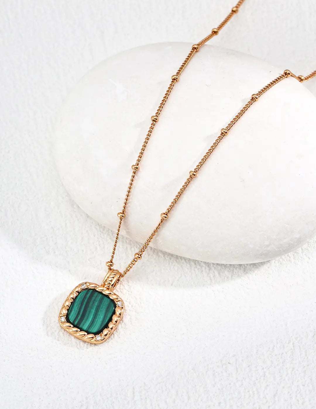 Malachite Pendant Necklace by Anaïs & Aimee - Luxury jewelry for modern women in London and the UK
