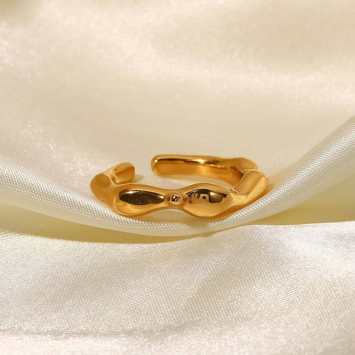 Enigmatic Golden Ripple Open Band Ring - Anais & Aimee
