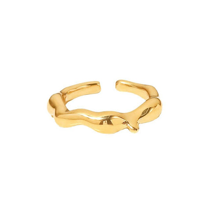 Enigmatic Golden Ripple Open Band Ring - Anais & Aimee